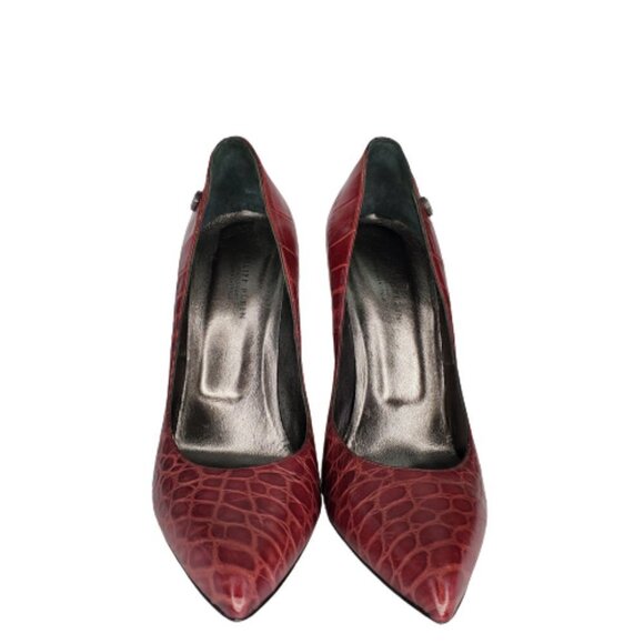 Philipp Plein Embossed Studded Leather Stiletto Pumps Heels - Picture 2 of 6